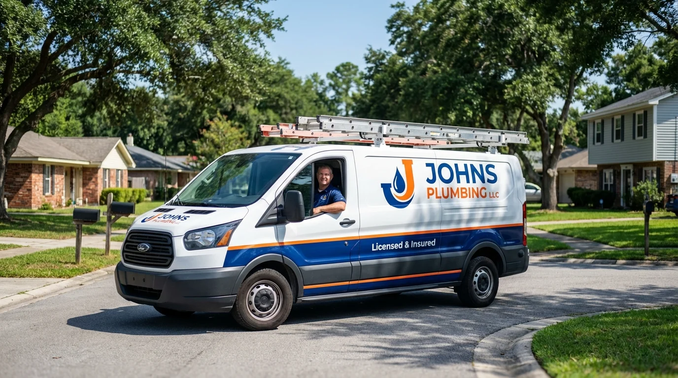 Johns Plumbing LLC service van in Munford, TN